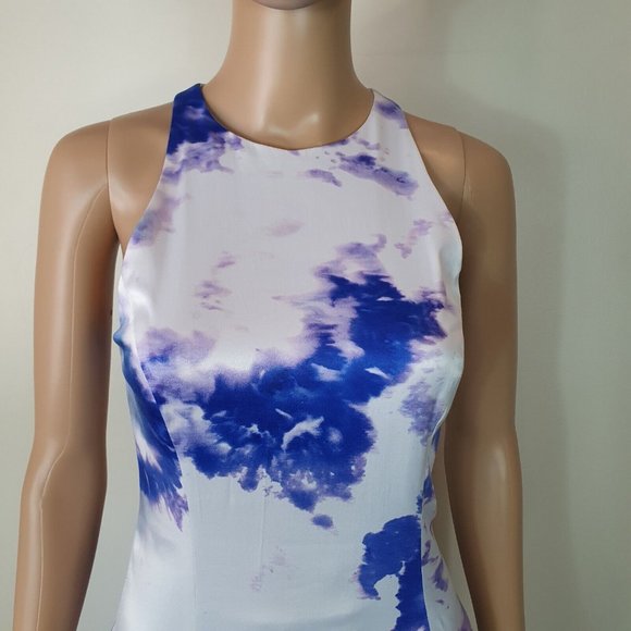 Bec and Bridge dress Sz 8 Saint Cloud Shift white purple cocktail tie die party - Picture 5 of 8